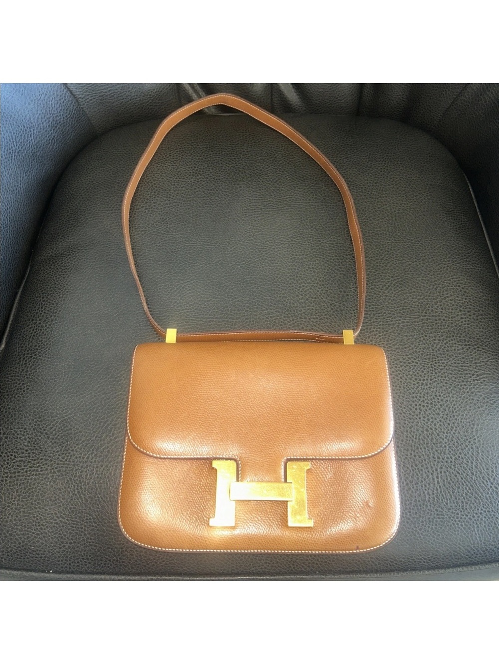 Hermes Constance Shoulder Bag in Brown with Gold Hardware